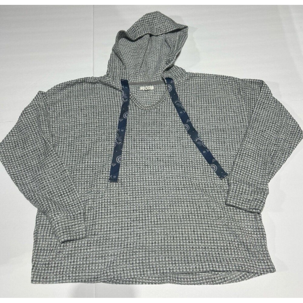 Maurices Women’s Medium Gray & White Waffle Knit Pullover Hoodie